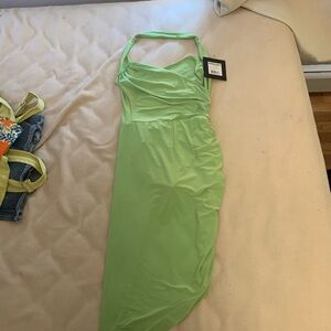 Lime Green Halter Dress